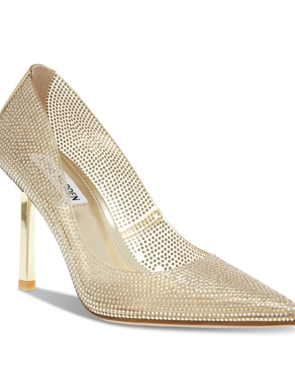 Steve Madden Classie Rhinestone Gold Clear Pumps Heels 7 NWOT Event Festival - Picture 12 of 12